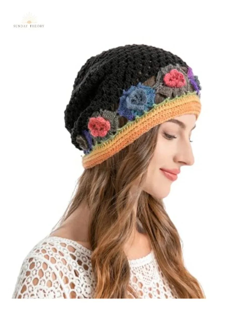 Handmade Crochet Slouchy Beanie Hat Cotton Summer Skull Cap